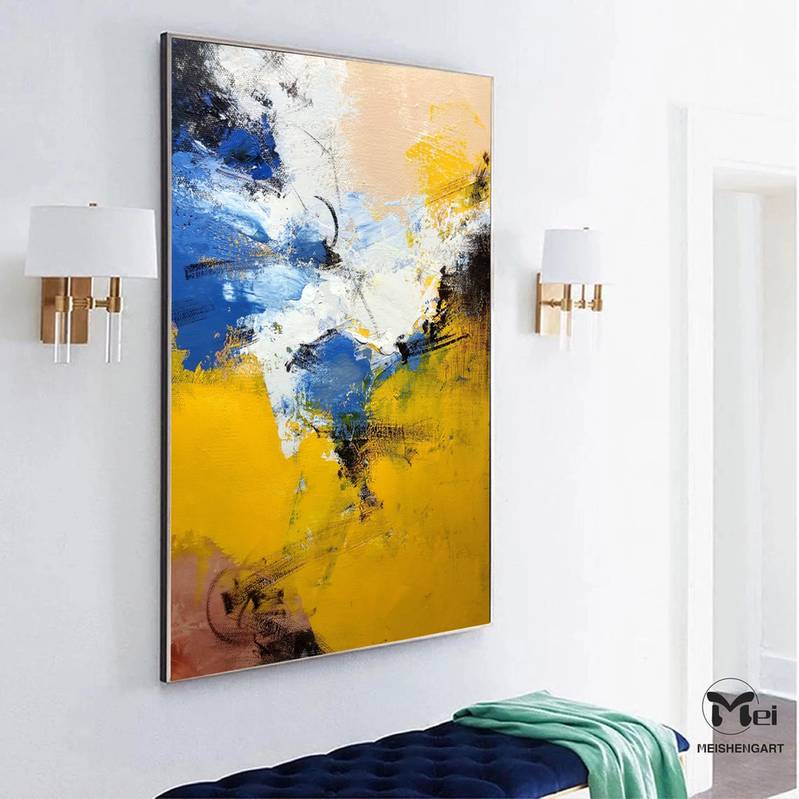 Entryway Room Texture White Abstract Canvas Wall Art KGKK9 wall art
